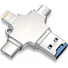 Modde Store 4'ü1 Arada USB 3.0 Otg Adaptörü Sd/tf Kart Okuyucu Ile, Type-C Lightning Bağlantıları Iphone, iPad A
