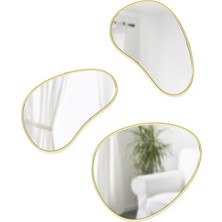 Umbra Hubba Pebble Montaj Aynaları, 3'lü Set, Pirinç