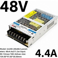 Gümrük Bey Mornsun LM200-20B48R2 48V 4.4A 211W Anahtarlamalı Güç Kaynağı
