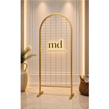 MD Vitrin Dekorasyon Gold Statik Boyalı Oval Ayaklı Tel Pano Raf Metal Standı 90X190 (Dayanıklı A Kalite Üretimdir)