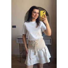 Büşra Ayhan Bisiklet Yaka Basic Pamuklu T-Shirt