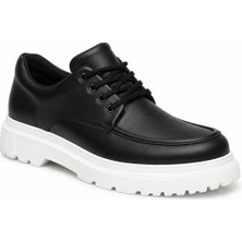 Beskar Siyah Beyaz Tabanlı Erkek Ayakkabı - Kolay Temizlenen Cilt Smart Casual Günlük Sneaker Kb X6