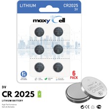 Maxycell 6 Adet CR2025 Lityum Düğme Pil, 3 V Pil,  Elektronik  Cihazlar, Araba Anahtarları, Uzaktan Kumandalar, Tıbbi Cihazları Için