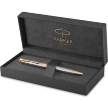 Parker Paslanmaz Tasarımlı Tükenmez Kalem, Orta Kalınlıkta Uç, Mavi Mürekkep