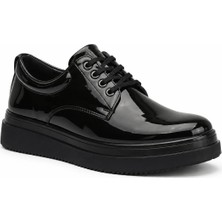 Beskar Kömür Rugan Erkek Ayakkabı - Parlak Premium Smart Casual Rahat Günlük Sneaker Kb X16
