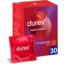 Durex Yakın Hisset Ince Prezervatif 30'lu, Standart