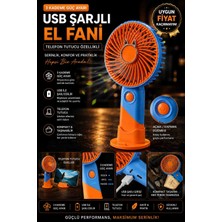 Mitavo USB Şarjlı 3 Kademeli Mini El Fanı – Telefon Tutuculu, Taşınabilir, Masaüstü Kullanımlı, Sessiz ve Güçlü Soğutucu (4 Renk Seçeneği)