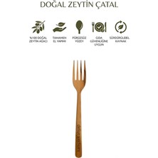 Kamptek Kamp Teknolojisi Kamptek Ahşap %100 Doğal Zeytin Ağacı Çatal - El Yapımı Sağlıklı Servis Çatalı