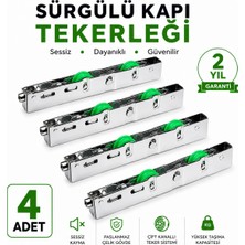 DESIPHON Sürgülü Kapı Çelik Çift Rulmanlı Tekerlek Sessiz Kayar Dayanıklı Paslanmaz 4 Adet Set