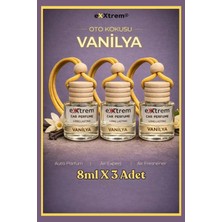 3 Adet Oto Parfümü Vanilya | Ahşap Asma Koku | 4 Hafta Kalıcı Ferah Koku 8 ml x 3 Adet
