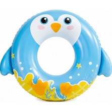 Intex Wet Set Collection Penguen Figürlü Şişme Çocuk Simidi 91 cm – Mavi Sarı