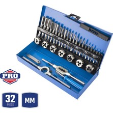 Workpro WP309008 32 Parça Profesyonel Metrik Kılavuz ve Pafta Takımı Diş Açma Seti