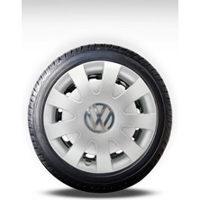 FRWY Volkswagen Crafer 16" Inç Uyumlu 4 Adet 1 Takım Gri Jant Kapağı (Krom Logolu)