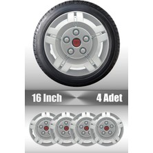 FRWY Fiat Ducato 16" Inç Uyumlu 4 Adet 1 Takım Gri Jant Kapağı