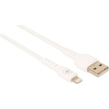 Berry Store Swiss Power Lightning ile Uyumlu Silikon Kaplamalı Data ve Şarj Kablosu - Beyaz