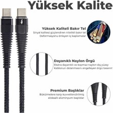 Berry Store Type-C To Type-C Pd 5A 32W Örgülü Hızlı Şarj ve Data Kablosu 1 Metre