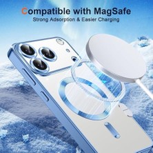 Berry Store iPhone 17 Pro Şeffaf Manyetik Kılıf (Magsafe Uyumlu) + 2 Temperli Cam – Anti-Sarı, Darbeye Dayanıklı (Sierra Mavi)