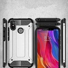 Berry Store Xiaomi Mi 8 Se ile Uyumlu Çift Katman Koruyucu Crash Military Tank Kılıf - Kırmızı