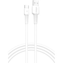 Berry Store Android Uyumlu 2 Metre Type-C To USB Kablo – 3.4A Hızlı Şarj ve Veri Aktarımı, Beyaz | Onopo Q4