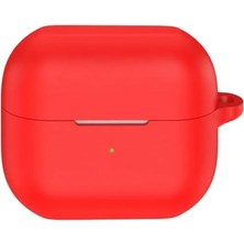 Berry Store Nanospace  Galaxy Buds3 -  Galaxy Buds3 Pro Ile Uyumlu Kılıf Kancalı Yıkanabilen Silikon Kılıf (Kırmızı)