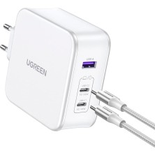 Berry Store Nexode Usb-A+2*usb-C 140W Gan Tech. & Usb-C Kablosu 2 M, Beyaz