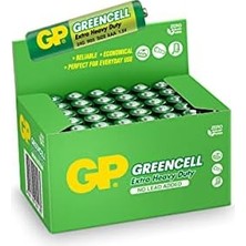 Berry Store Gp Batteries GP24G Greencell R03/1212/AAA Ince Pil, 1.5 Volt, 40'lı Kutu, Yeşil/sarı/beyaz