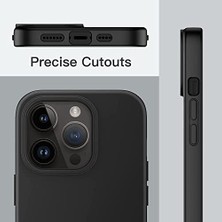 Berry Store & Aksesuar iPhone 14 Pro Max ile Uyumlu Içi Kadife Dışı Mat Yapıya Sahip Koruma Sağlayan Lansman Silikon Kılıf (Siyah)