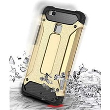 Berry Store P9 Lite Mini ile Uyumlu Çift Katman Koruyucu Crash Military Tank Kılıf - Gri