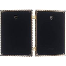 Berry Store 5x7 Menteşeli Çift Döküm Metal Resim Çerçeveleri, Altın Halat Tasarımı