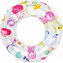 Intex 51 cm Deniz Canlıları Desenli Çocuk Deniz Simidi – Şeffaf Şişme Simit (3-6 Yaş)