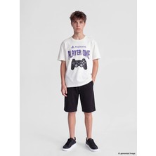 Lc Waikiki Yeni Sezon Bisiklet Yaka Playstation Baskılı Erkek Çocuk Tişört