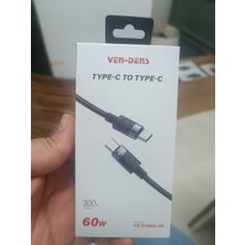 Berry Store Vendens VD-DCM05 Usb-C'den Usb-C'ye Örgülü 60W Hızlı Şarj Destekli Type C Kablo 1m, 2m, 3m