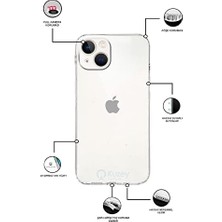 Berry Store Apple iPhone 13 ile Uyumlu Kapak Kamera Korumalı Tıpalı Şeffaf Silikon Kılıf