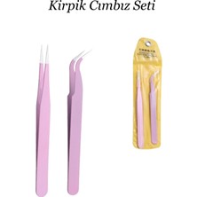 2 Adet Ipek Kirpik Cımbızı Nail Art Cımbızı Kavisli ve Düz Profesyonel Cımbız Easy Beauty