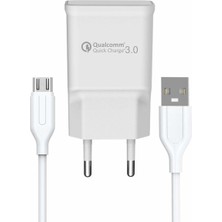 Berry Store Yetty Fast Charger 3.0 A Qualcomm Adaptör + 1m Micro USB Kablo Beyaz YT-40M (Yerli Üretim)