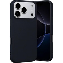 Berry Store & Aksesuar iPhone 17 Pro Max ile Uyumlu Içi Kadife Dışı Mat Yapıya Sahip Koruma Sağlayan Lansman Silikon Kılıf (Siyah)