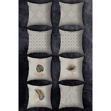 Berry Store Emnasa Çift Tarafı Baskılı 43X43 Kırlent Kılıfı 8'li Set Kombini