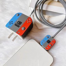 Berry Store 18W-20W Şarj Adaptörü ile Uyumlu Nintendo Switch Tasarımlı Şarj Başlığı ve Şarj Kablo Koruyucu Set – Renkli