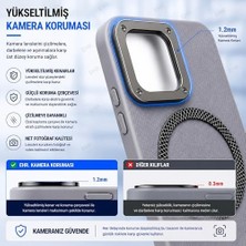 Berry Store Ehr. iPhone 15 ile Uyumlu Magsafe Wireless Şarj Özellikli Mat Süet Deri Nakışlı Içi Kadife Silikon Arka Kapak (Gri, iPhone 15)