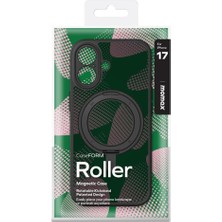 Berry Store Iphone 17 Roller Serisi 360° Dönebilen Halka Standlı Magsafe Kılıf (Black)