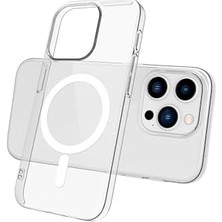 Berry Store iPhone 15 Pro ile Uyumlu Zore Porto Magsafe ile Uyumlu Şeffaf Sararma Önleyici Darbeye Dayanıklı Ince Kılıf – Şeffaf
