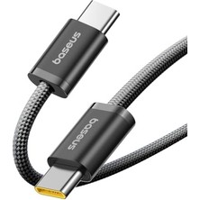 Berry Store Dynamic 4 Series 100W Pd Hızlı Şarj Kablosu, Type-C To Type-C Örgülü Kablo 1 Metre, iPhone 17/16/15 Pro Max, Macbook, Ipad, Android, Galaxy Uyumlu 480MBPS Veri Aktarımı - Siyah