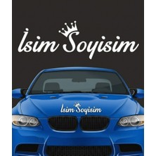 10Pazar Kişiye Özel Oto Sticker Size Özel Isim Taçlı Büyük Boy Cam Yazısı Araba Stickerı