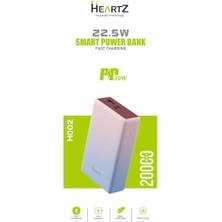 Berry Store H002 20000 Mah Power Bank Pd 30W ve USB 22.5W Fast Hızlı Şarj Dahili Type C ve Lightning Kablolu Dünya Standartlarına Uygun Polymer Batarya Birebir Amper Powerbank (Kırmızı)