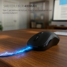 Berry Store IWM-289T 2.4g Kablosuz Optik Mouse | Sessiz Tuş 1000-1200-1600 Dpı Rubber Yüzey Type-C Şarjlı Sağ-Sol El Kullanım Mouse