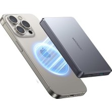 Berry Store JR-PBM08 Pro 20W Manyetik Kablosuz Güç Bankası 10000MAH (Siyah)