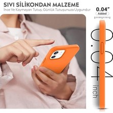 Berry Store iPhone Kılıf Ince Sıvı Silikon 3 Katmanlı Tam Kaplamalı Yumuşak Jel Kauçuk Kılıf Kapak (Parlak Turuncu, iPhone 11)