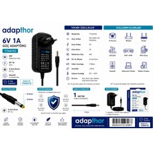 Adapthor TTA-6152 6W 6V 1A 5.5*2.5 PRİZ TİPİ ADAPTÖR