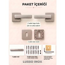 ALMITAL Lusso Inox Kare Rozetli Kapı Kolu Lüks Oda Kapı Kolu