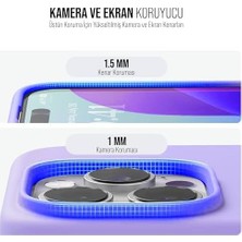 Berry Store iPhone 14 Pro Kılıf Ince Sıvı Silikon 3 Katmanlı Tam Kaplamalı Yumuşak Jel Kauçuk Kılıf Kapak (Lila (16))